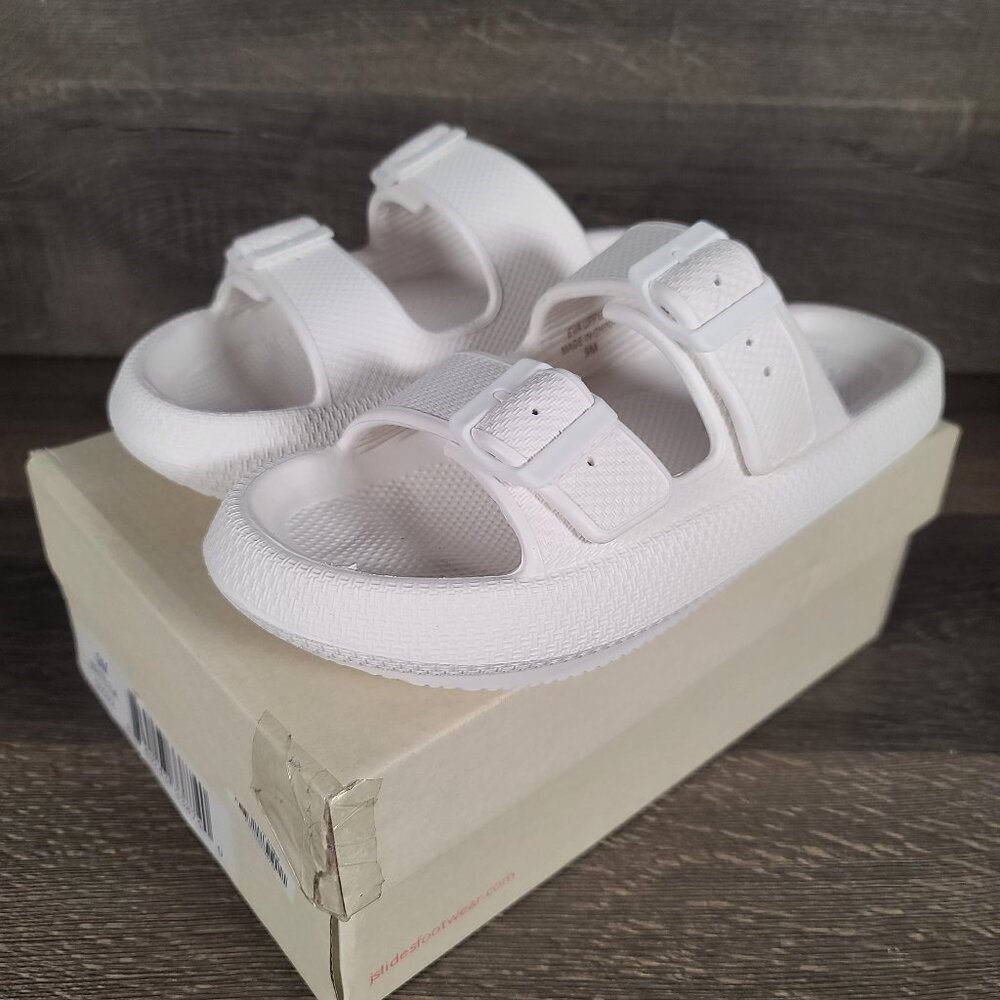 Beach Slides By J/Slides White Eva Double Buckle … - image 1